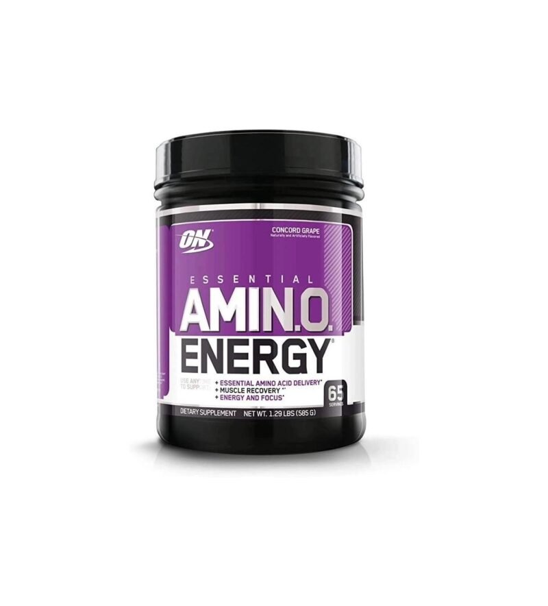 Optimum Nutrition Amino Energy - Pre Workout with Green Tea, BCAA, Amino Acids, Keto Friendly, Green Coffee Extract, Energy Powder - Concord Grape, 65 Servings