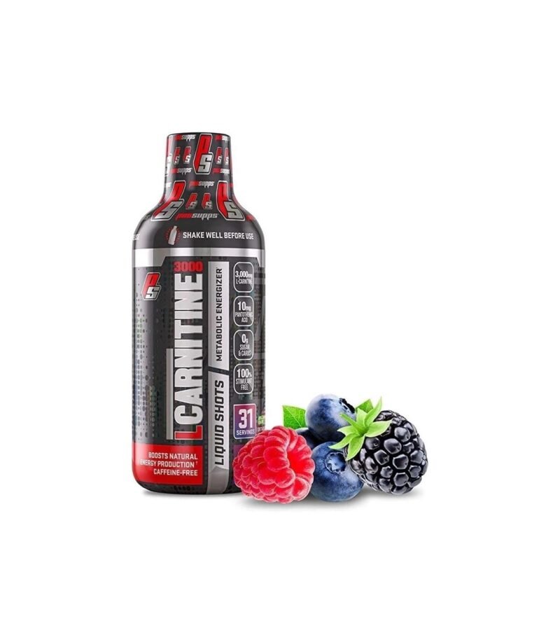 ProSupps L-Carnitine 3000 Stimulant Free Liquid Shots for Men and Women - Metabolic Energizer and Fat Burner Workout Drink for Performance and Muscle Recovery - Weight Loss Drinks (Berry)