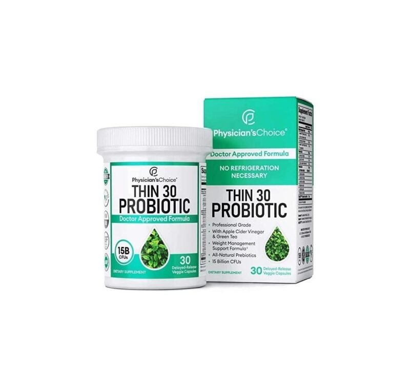 Probiotics for Weight Loss Support & Detox Cleanse - Lactobacillus Gasseri + 5 Probiotic Strains, ACV, Green Tea, Cayenne - Probiotics for Women & Men - Weight Loss Pills for Women & Men - 30 ct