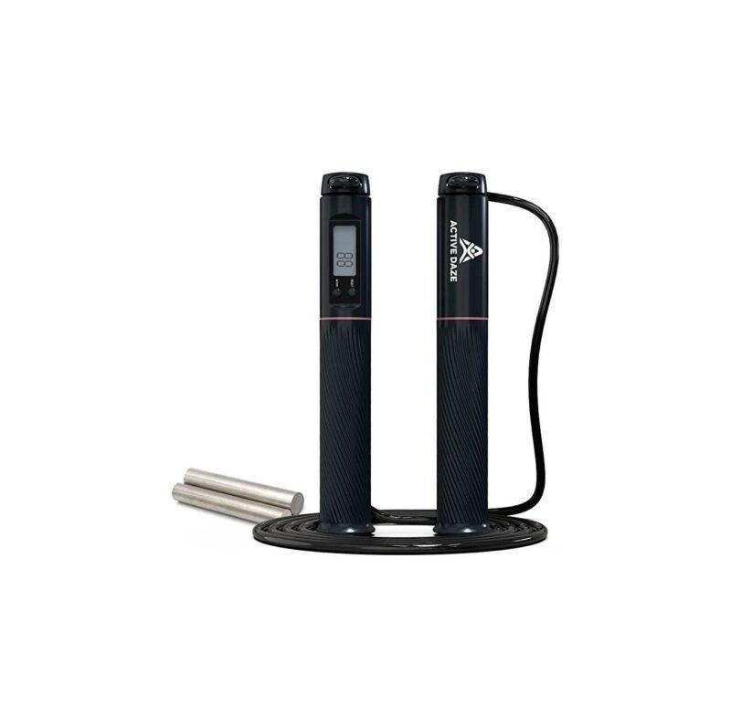 Jump Rope with Digital and Calorie Counter - Weighted Jump Rope for Fitness, Weight Loss, Exercise, Workout, Gym, Cross-fit, Speed Skipping, MMA, Boxing - Adjustable Rope for Men, Women & Kids