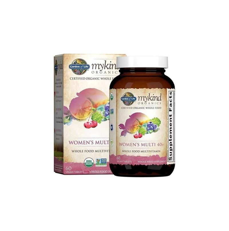 Garden of Life mykind Organics Vitamins for Women 40+, Womens Multi 40+, Vegan Over 40, Hormone & Breast Health Support Blend, Whole Food Womens Multivitamin, 60 Tablets