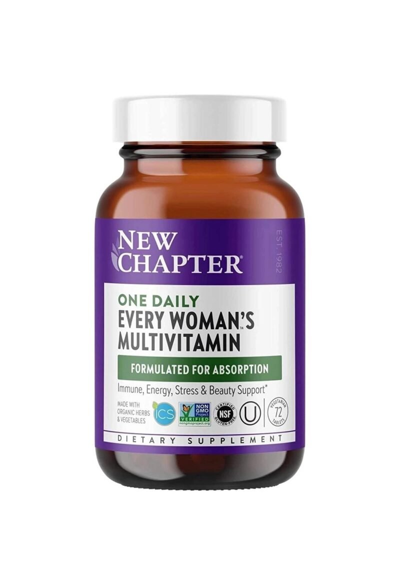 New Chapter Women's Multivitamin + Immune, Energy & Stress Support, Every Woman?s One Daily with Fermented Probiotics & Whole Foods + Vitamin D3 + Biotin + Organic Non-GMO ingredients- 72 ct