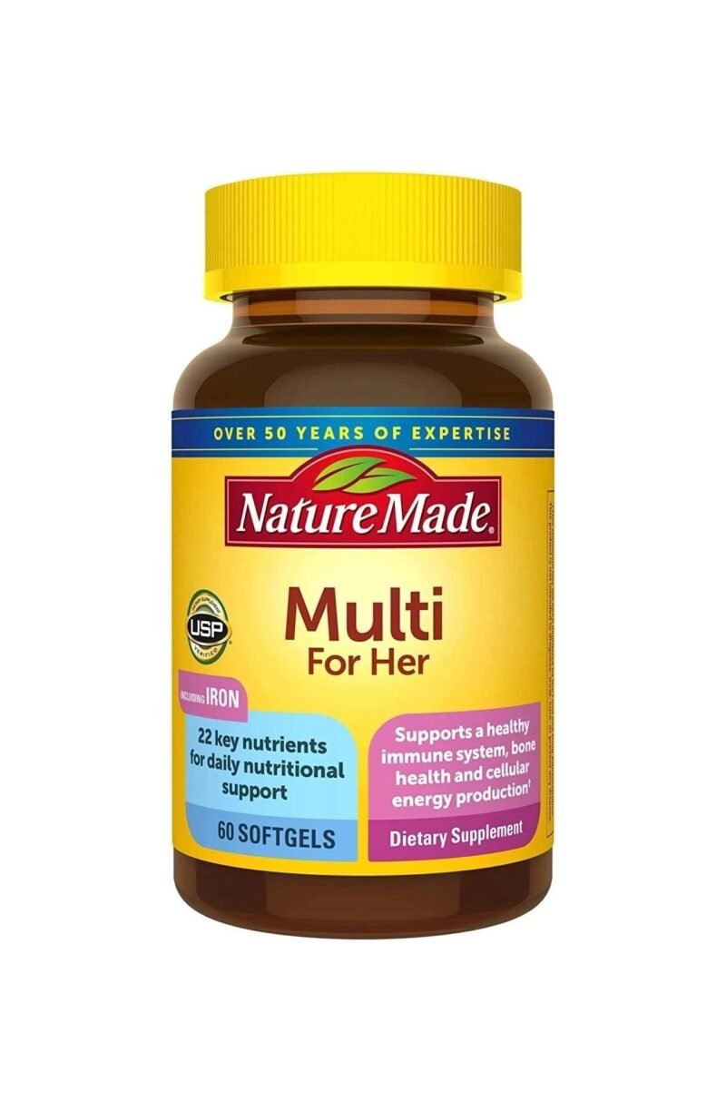 Nature Made Multivitamin For Her, Women's Multivitamin for Nutritional Support, 60 Softgels, 60 Day Supply