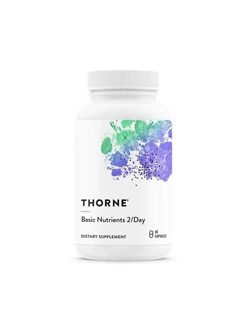 Thorne Basic Nutrients 2/Day - Comprehensive Daily Multivitamin with Optimal Bioavailability - Vitamin and Mineral Formula - Gluten-Free, Dairy-Free, Soy-Free - 60 Capsules - 30 Servings