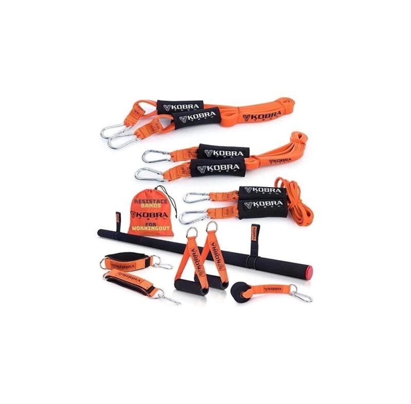 The Ultimate Premium Full-Workout Heavy Resistance Bands Set | Exercise Bands kit and Weight Bands for Home Workout | Fitness Bands Full Body Workouts with Handles & Bar for Men & Woman