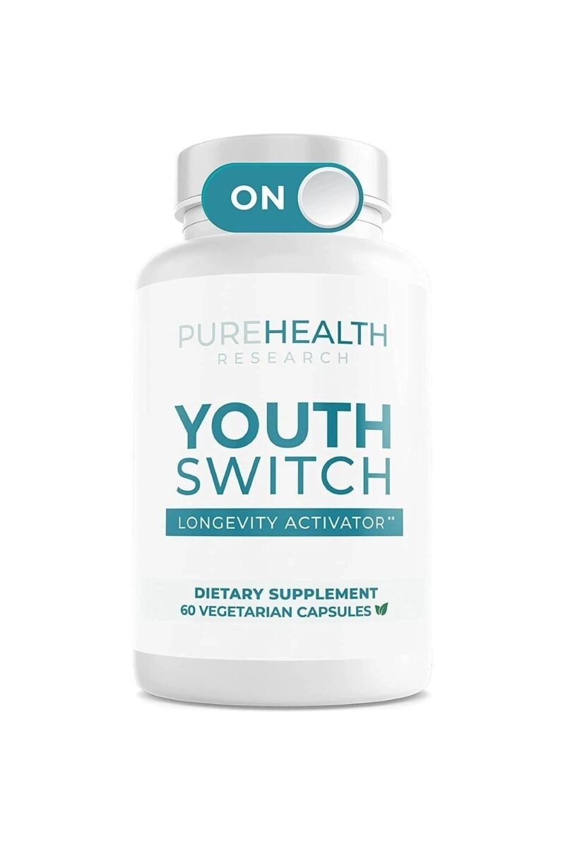 Youth Switch - Disrupt & Reverse Aging in The Cellular Level - Anti Aging Supplement & Longevity Activator, Stimulates Rejuvenated Cell Growth, Ashwagandha, Cat's Claw Extract, Atragalus, 60 Capsules