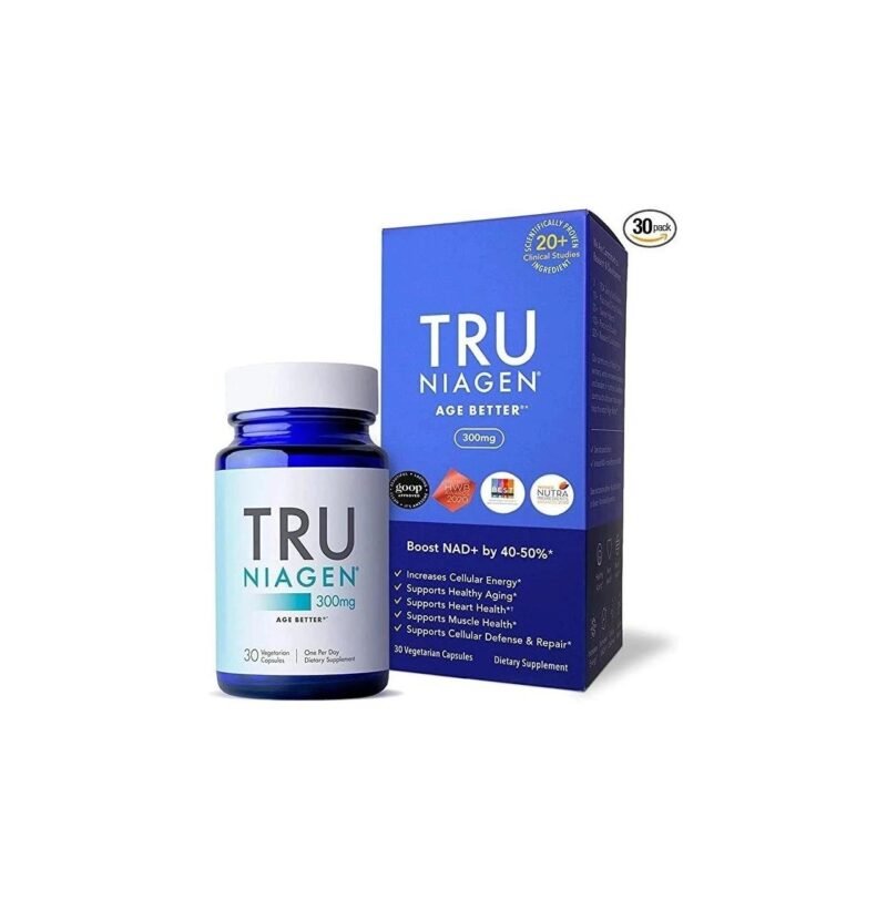 30ct/300mg Multi Award Winning Patented NAD+ Boosting Supplement - More Efficient Than NMN - Nicotinamide Riboside for Cellular Energy Metabolism & Repair. Vitality, Muscle Health, Healthy Aging