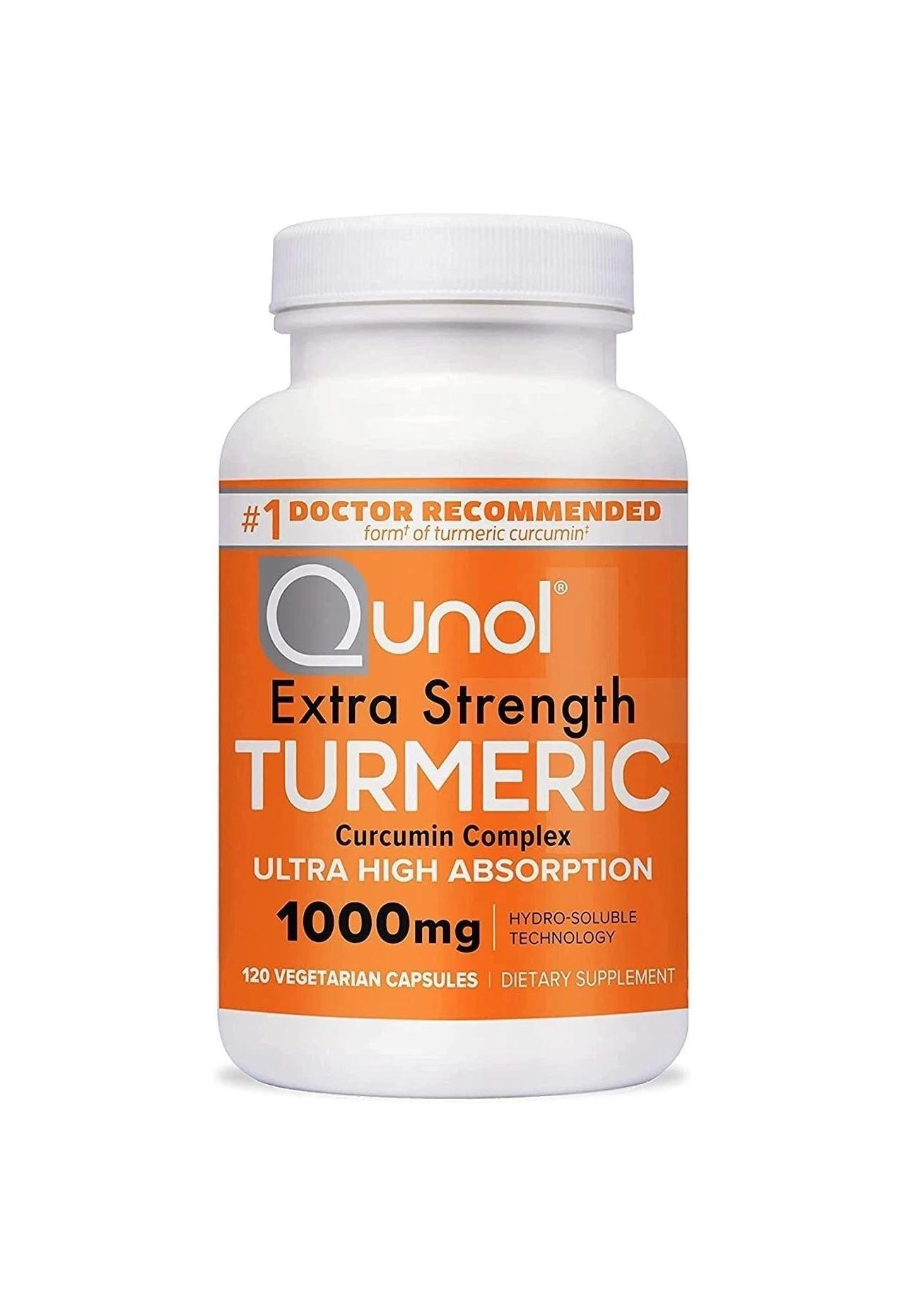 Turmeric Curcumin Capsules, Qunol Turmeric 1000mg With Ultra High Absorption, Joint Support Supplement, Extra Strength Tumeric, Vegetarian Capsules, 2 Month Supply, 120 Count (Pack of 1)