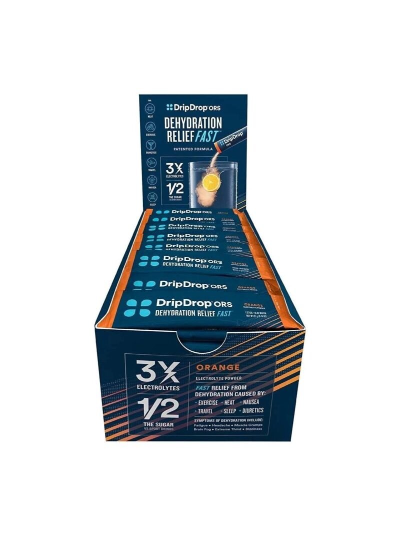 DripDrop Hydration - Electrolyte Powder Packets - Orange - 80 Count