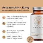 Cheeky Nutrition Astaxanthin 12mg 180 Softgels - Antioxidant Stronger Than VIT C - Supports Immune System, Healthy Skin, Cardiovascular, Brain & Eye Health - Image 5