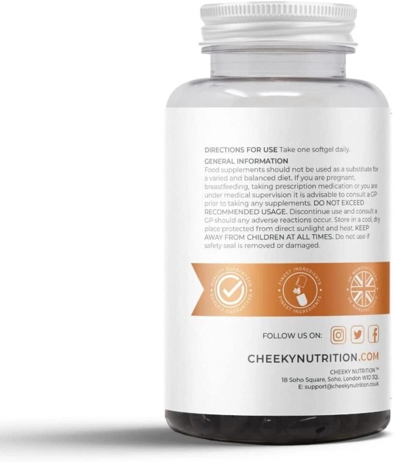 Cheeky Nutrition Astaxanthin 12mg 180 Softgels - Antioxidant Stronger Than VIT C - Supports Immune System, Healthy Skin, Cardiovascular, Brain & Eye Health - Image 3