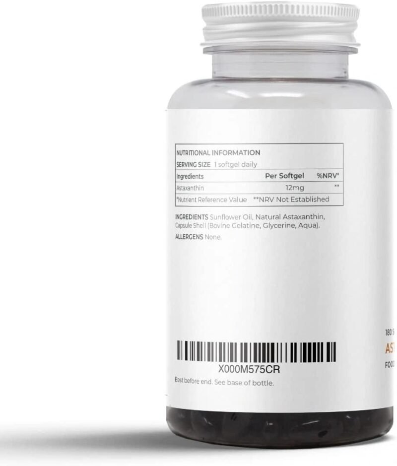 Cheeky Nutrition Astaxanthin 12mg 180 Softgels - Antioxidant Stronger Than VIT C - Supports Immune System, Healthy Skin, Cardiovascular, Brain & Eye Health - Image 2