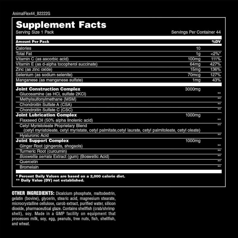 Animal Flex ?Complete Joint Support Supplement ? Contains Turmeric Root Curcumin ? Helps Repair & Restore Joints ? 44 Packs - Image 2