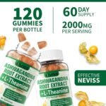 NEVISS Ashwagandha Gummies 2000mg, Feel Refreshed, Plus Proprietary Blend with 5-HTP, L-Theanine, Lemon Balm, Magnesium for Calm, Zzzs, Mood, Energy & Relaxation Support, 120 Count - Image 5