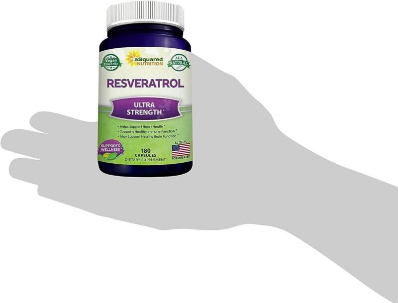 aSquared Nutrition 100% Natural Resveratrol - 1000mg Per Serving Max Strength (180 Capsules) Antioxidant Supplement, Trans-Resveratrol Pills for Heart Health & Pure, Trans Resveratrol & Polyphenols - Image 8