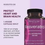 Reserveage Beauty, Resveratrol 250 mg, Antioxidant Supplement for Heart and Cellular Health, Supports Healthy Aging and Immune System, Paleo, Keto, 60 Capsules - Image 3