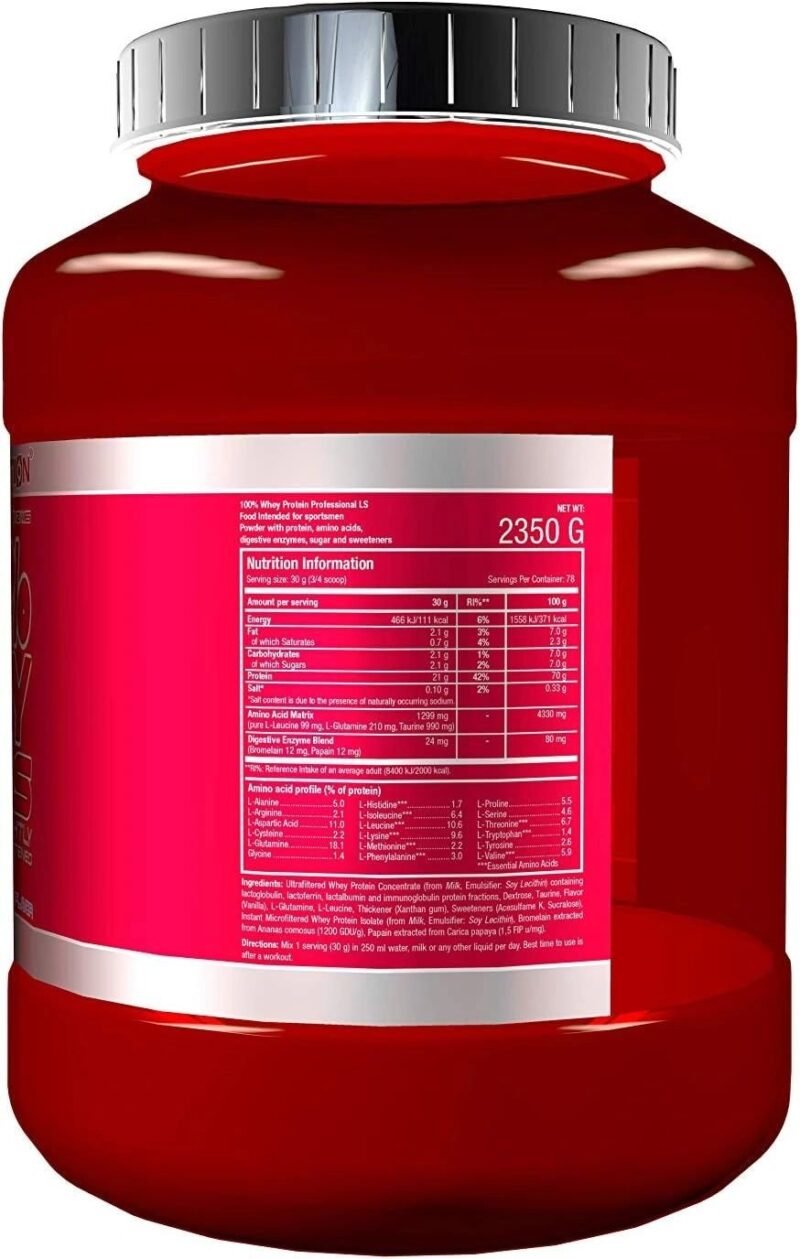 Scitec Nutrition 100% Whey Professional 2350g Vanilla Protein Supplement - Image 4