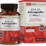 DailyNutra KSM-66 Ashwagandha 600mg Organic Root Extract - High Potency Supplement with 5% Withanolides | Stress Relief, Increased Energy and Focus (60 Capsules)