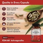 DailyNutra KSM-66 Ashwagandha 600mg Organic Root Extract - High Potency Supplement with 5% Withanolides | Stress Relief, Increased Energy and Focus (60 Capsules) - Image 5