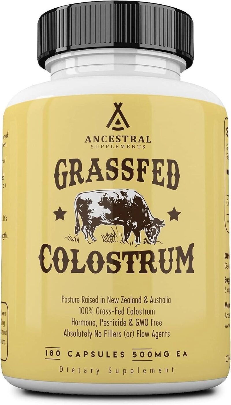 Ancestral Supplements Grass Fed Beef Organ Supplement, Supports Whole Body Wellness with Proprietary Blend of Liver, Heart, Kidney, Pancreas, Spleen, Freeze-Dried Beef, Non-GMO, 180 Capsules