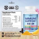 8 in 1 Immune Support Booster Supplement with Elderberry, Vitamin C and Zinc 50mg, Vitamin D 5000 IU, Turmeric Curcumin & Ginger, B6, Echinacea 120 Count (Pack of 2) - Image 2