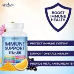 8 in 1 Immune Support Booster Supplement with Elderberry, Vitamin C and Zinc 50mg, Vitamin D 5000 IU, Turmeric Curcumin & Ginger, B6, Echinacea 120 Count (Pack of 2) - Image 4