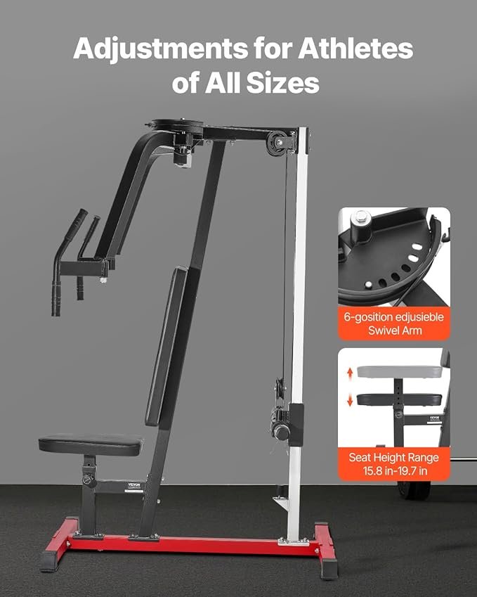 VEVOR Chest Press Machine, Bench Press Set, Adjustable Flat Incline Bench with Independent Converging Arms, Upper Chest Equipment, Fitness Home Gym Equipment Chest - Image 3