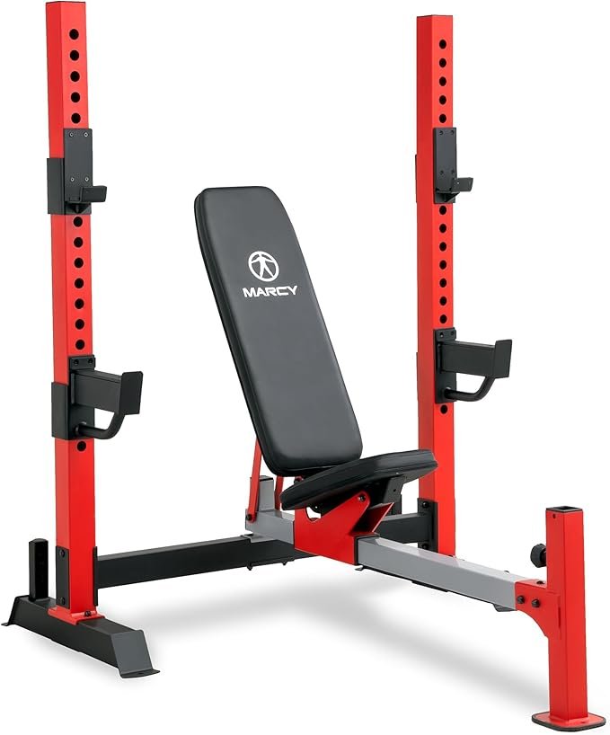 Marcy Standard & Olympic Adjustable Weight Benches and Accessories - Build You Own Home Gym with Optional Attachments Available: Lat Tower, Leg Developer, and Arm Curl for Full Body Exercise and Strength Training