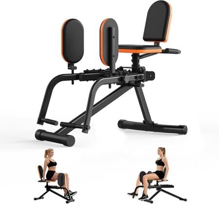 HXD-ERGO Hip Abductor/Adductor Machine for Home Gym, 6-Level Glute Machine & Thigh Workout Equipment, Booty Builder with Plush Padding, Compact Leg Exercise Euipment for Women & Men