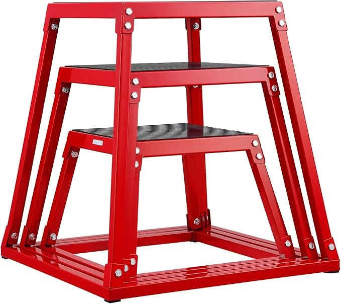 VEVOR Plyometric Jump Box, 18 Inch Plyo Box, Steel Plyometric Platform and Jumping Agility Box, Anti-Slip Fitness Exercise Step Up Box for Home Gym Training, Conditioning Strength Training - Image 3