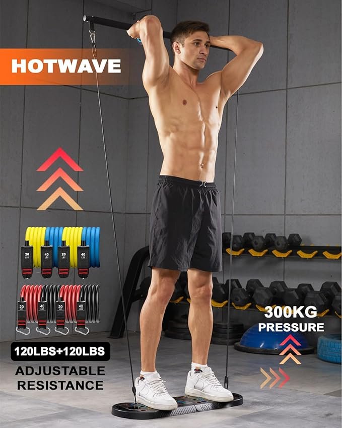 HOTWAVE Push Up Board Fitness, Portable Foldable 20 in 1 Push Up Bar at Home Gym, Pushup Handles for Floor. Professional Strength Training Equipment For Man and Women,Patent Pending - Image 2