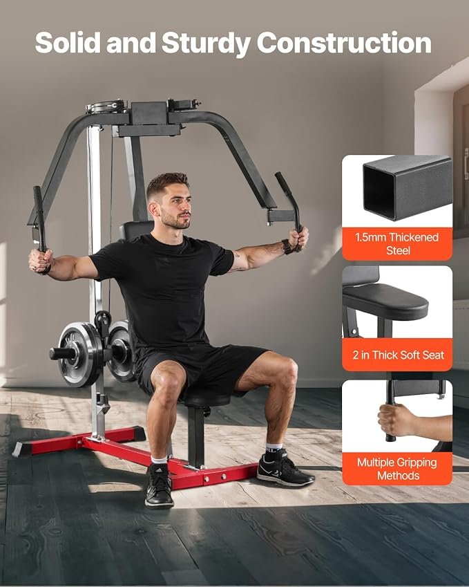 VEVOR Chest Press Machine, Bench Press Set, Adjustable Flat Incline Bench with Independent Converging Arms, Upper Chest Equipment, Fitness Home Gym Equipment Chest - Image 2