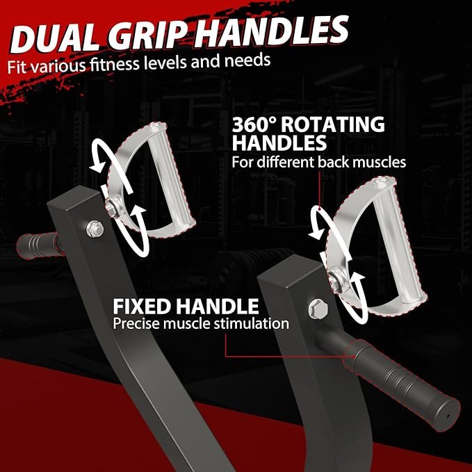 Seated Row Machine, Back Machine Gym Equipment Plate Loaded, Adjustable LAT Machine with Independent Arms & Multi Grip Positions, 400LBS Capacity - Image 5