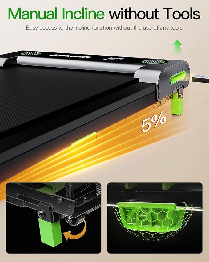 Walking Pad with Incline, Akluer Incline Treadmills for Home, 2.5 HP Under Desk Treadmill Small with Remote Control, Walking Pad Small Treadmill with LED Display - Image 4
