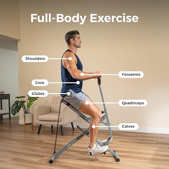 Sunny Health & Fitness Smart Row-N-Ride Glute & Leg Trainer, Foldable Squat Assist Rower with Exclusive SunnyFit App Connection - Image 5