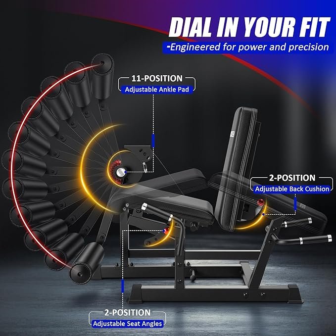 ANCHEER Leg Extension and Curl Machine, Adjustable Leg Curl Machine, Seated Leg Extension and Lying Curl Machine for Home Gym, Leg Workout Equipment with Cable System - Image 5