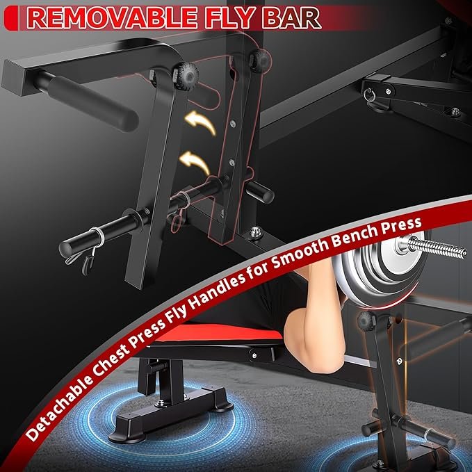 OPPSDECOR 900LBS All in One Weight Bench Set with Squat Rack Adjustable Workout Bench with Leg Developer Preacher Curl Rack Fitness Strength Training Bench for Home Gym - Image 3