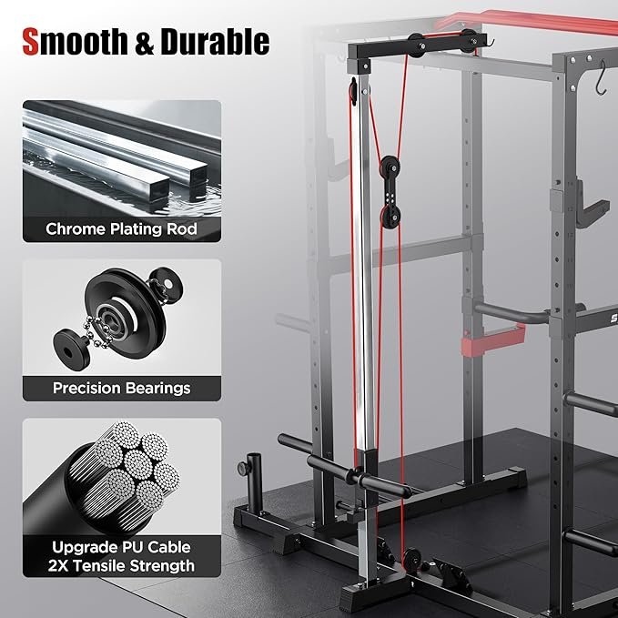 Sportsroyals Power Cage,1600lbs Multi-Function Power Rack with Adjustable Cable Crossover System and More Training Attachment, Weight Cage for Home Gym - Image 3