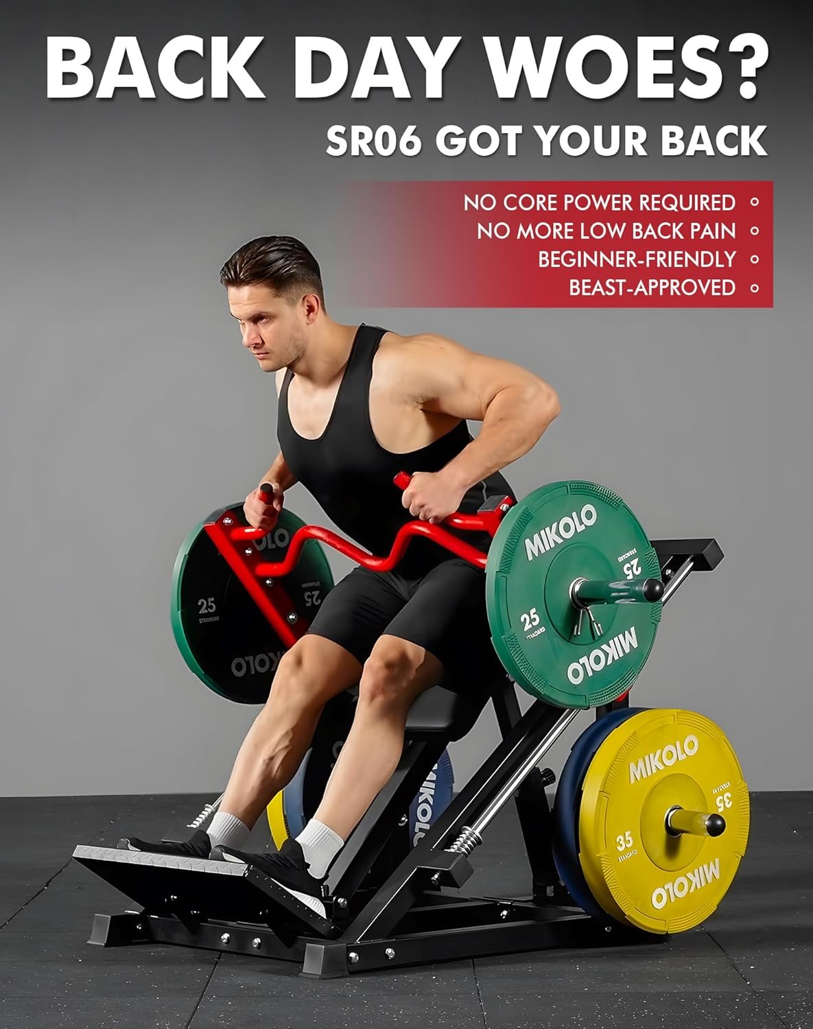 Mikolo Linear Row Machine, Rowing Machine for Home with Plate-Loaded Smith Row, Linear Bearing Back Workout Equipment for Home Gym - Image 5