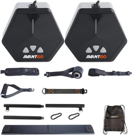 Portable Home Gym, Multifunctional Cable Fitness Machine, Resistance Adjustable Functional Trainer, App & Bluetooth Connection, Full Body Workouts, Fitness Anywhere, Gray